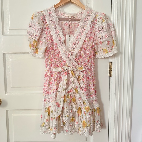 NWT loveshackfancy belen mini dress lemonade stand - Picture 2 of 6